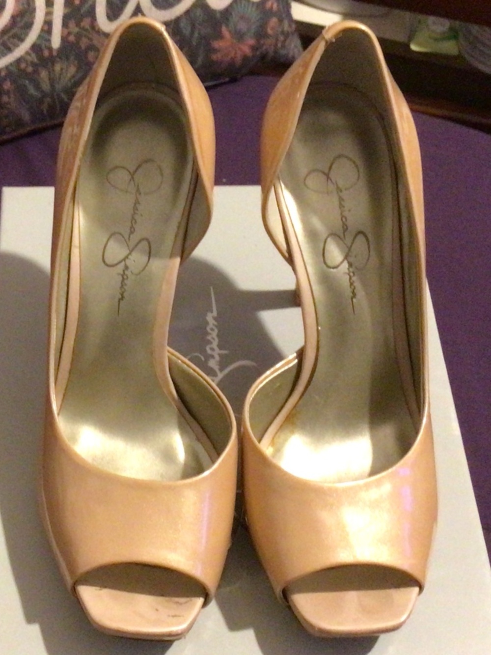 Preowned With Box Jessica Simpson Josette Soft Pink Patent Shimmery 7.5
